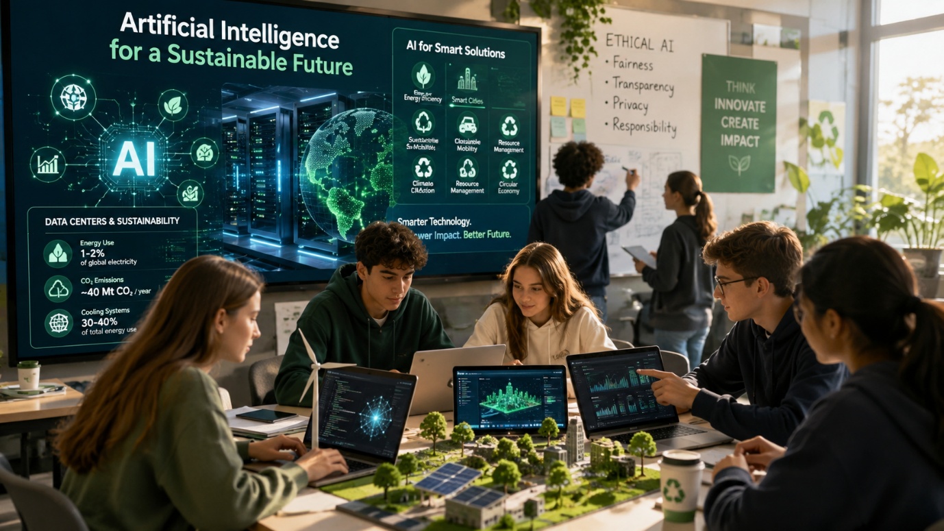 Trieda pracujúca na projekte Artificial Intelligence for a Sustainable Future